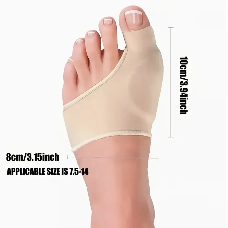 Ankle Brace Sock - シリコン製つま先セパレーターソックス - 調整可能な外反母趾スプリント、外反母趾矯正器＆滑り止め付き、昼夜兼用矯正スリーブ