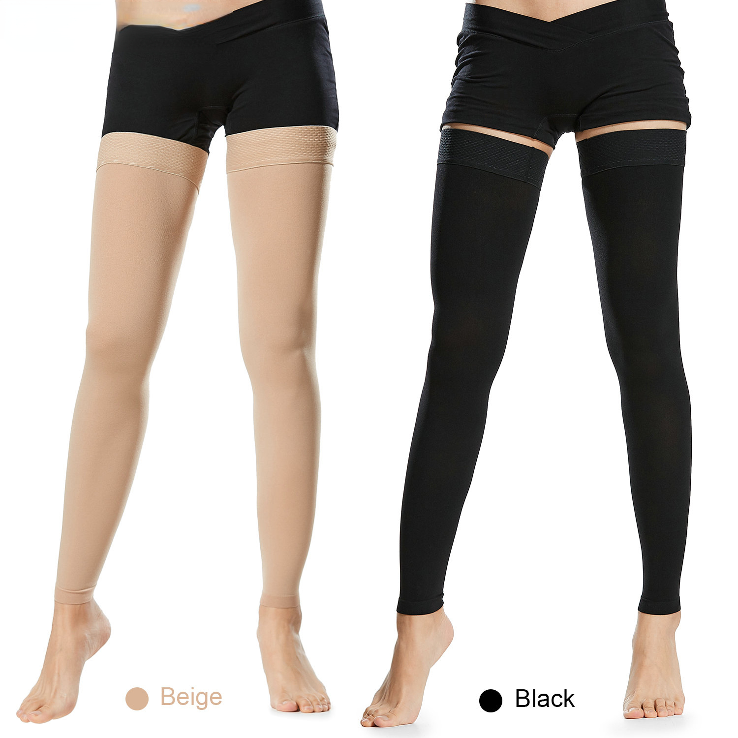 Compression Sock Medical - 男性と女性のためのつま先の開いた膝の圧縮ストッキング,静脈瘤のための静脈瘤のための矯正パンティー,18〜21mm