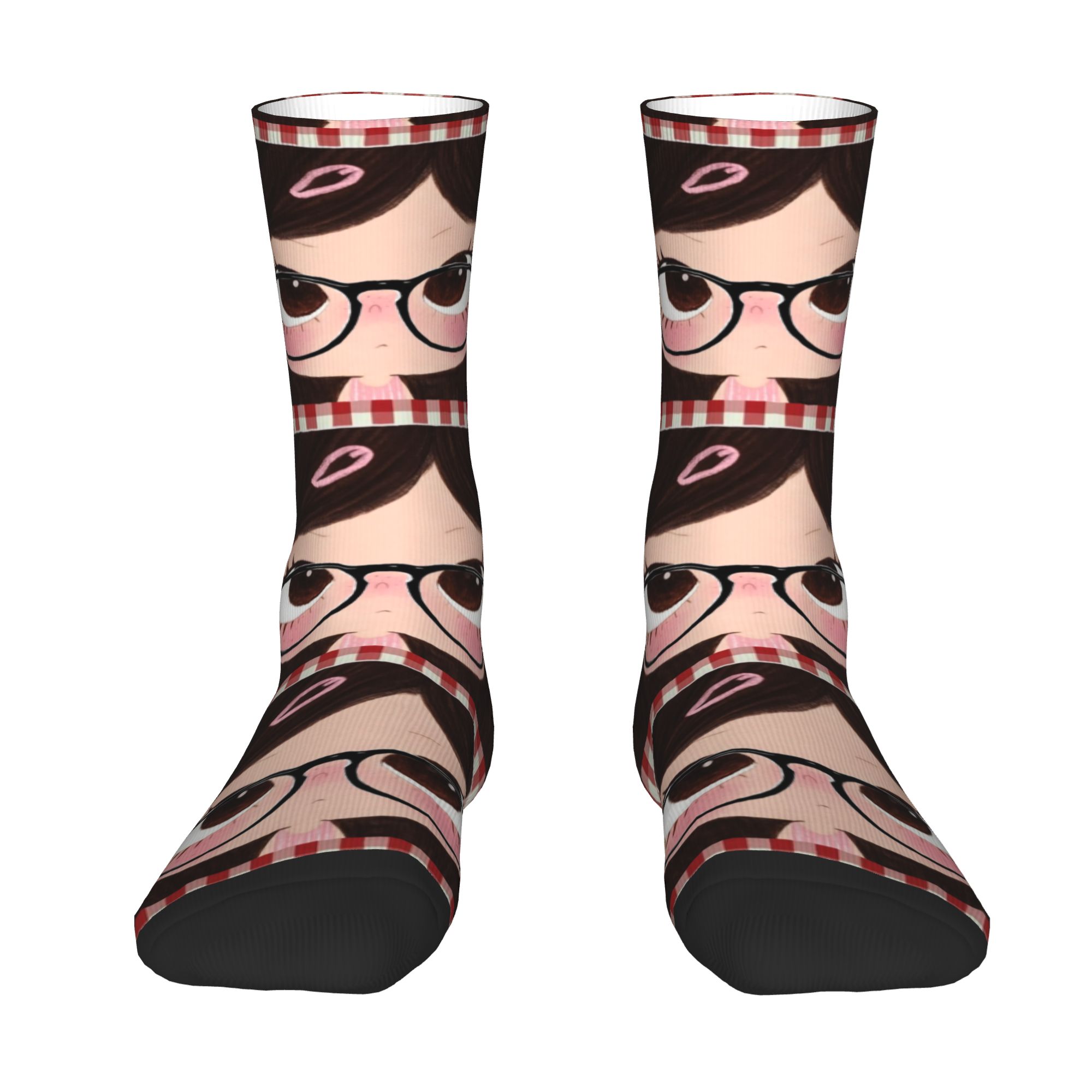 Dress Sock Men - カスタムビッグアイズガールコミック柄ドレスソックス メンズ レディース 暖かくて面白いノベルティクルーソックス
