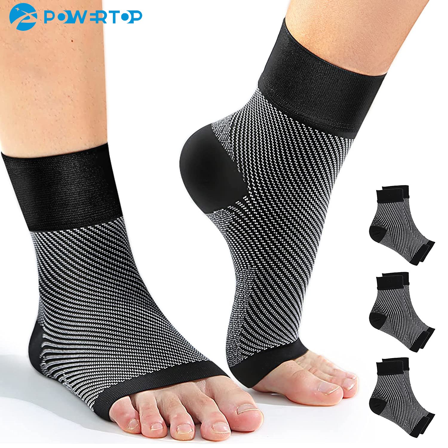 1足足足底筋膜炎圧縮ソックス、足の痛みを和らげる足首ブレース - Ankle Brace Sock のレビューと価格