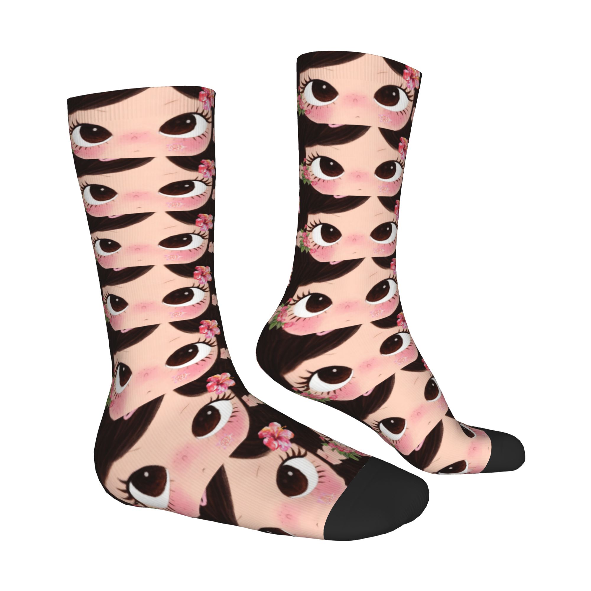 カスタムビッグアイズガールコミック メンズ レディース クル - Dress Sock Men のレビューと価格