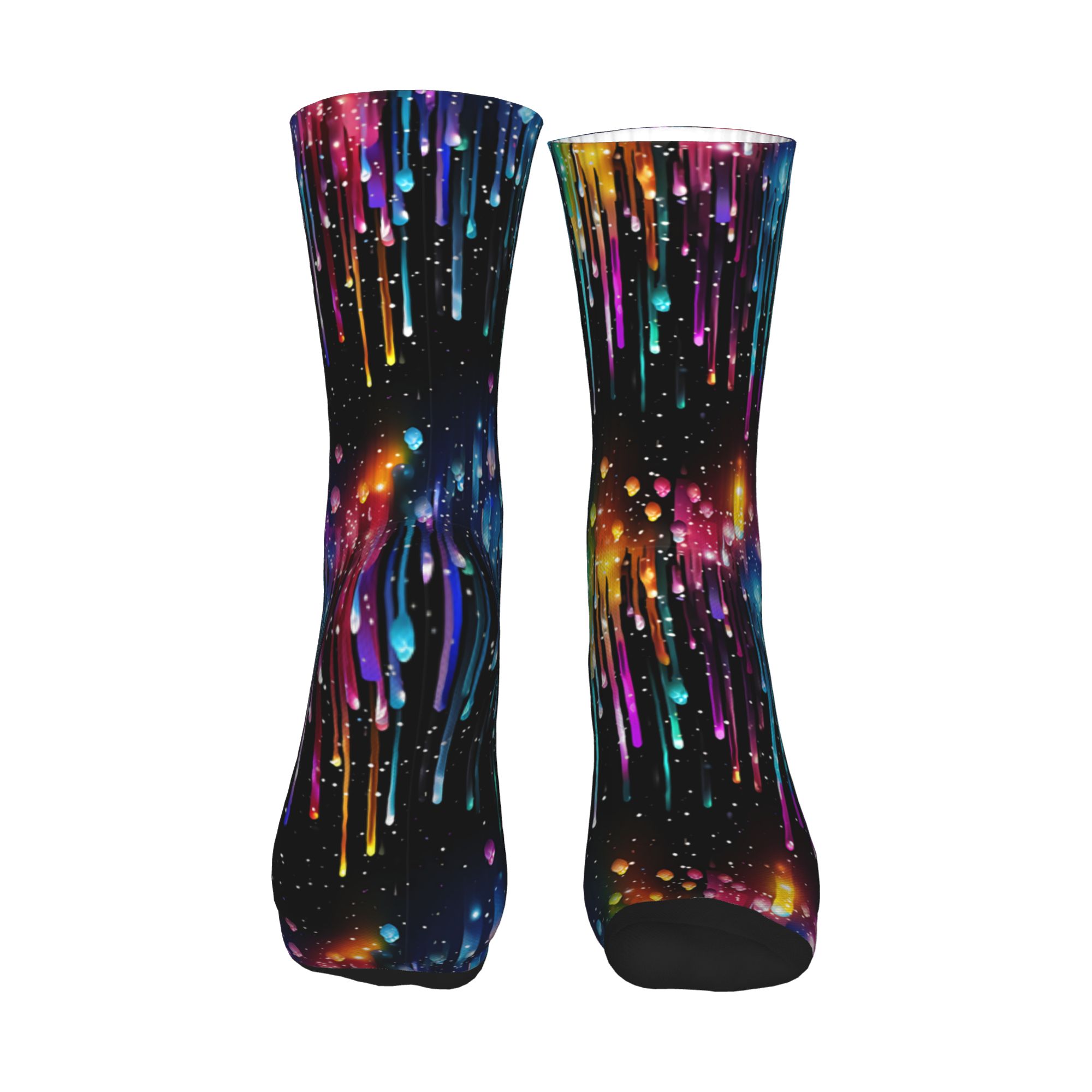 かわいいメンズドリッピングレインボー液体パターンドレスソック - Dress Sock Men のレビューと価格