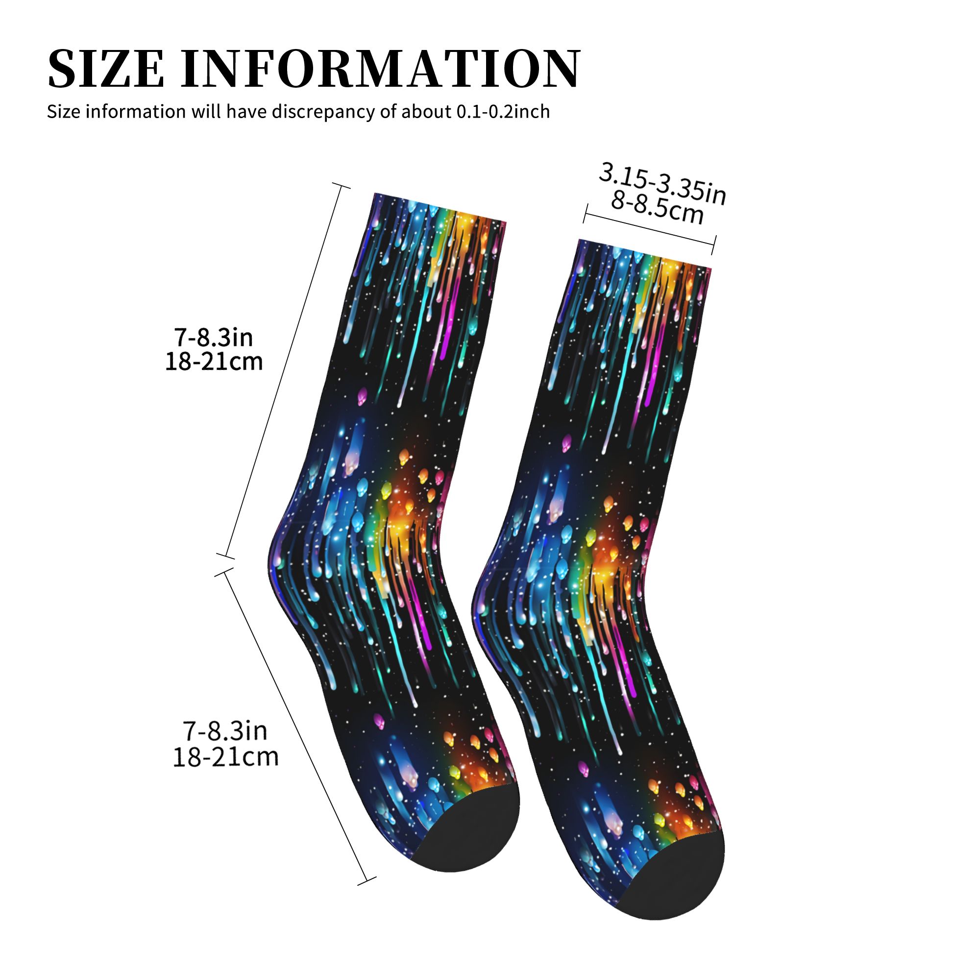 かわいいメンズドリッピングレインボー液体パターンドレスソック - Dress Sock Men のレビューと価格