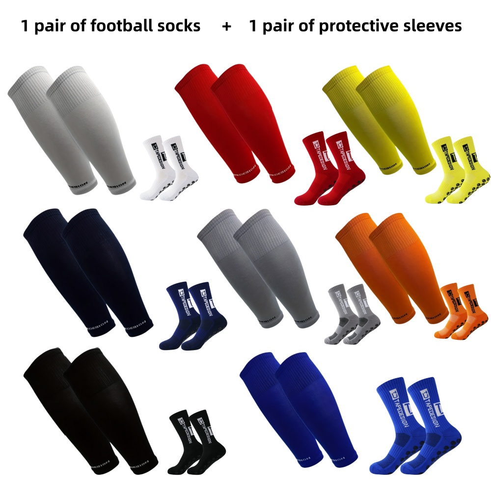 1 ペアのサッカーソックス + 1 ペアの保護スリーブ サッ - Compression Sleeve Calf のレビューと価格