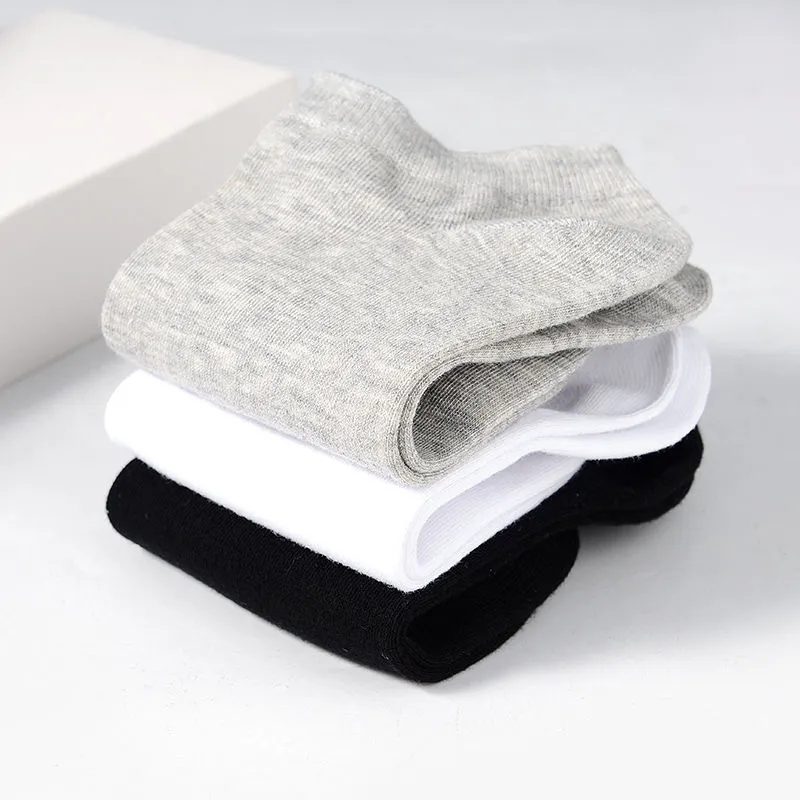 10足組 ブラック＆ホワイト グレー コットンソックス メン - Ankle Sock Low Cut のレビューと価格