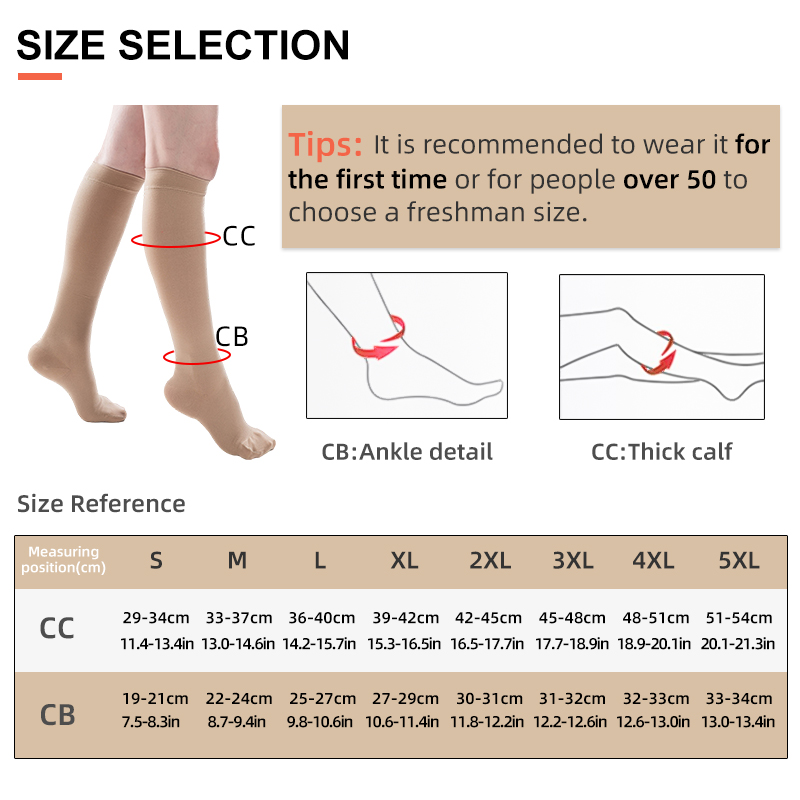 クローズドトゥ医療用圧迫ストッキング 34-46mmHg 静 - Compression Sleeve Calf のレビューと価格