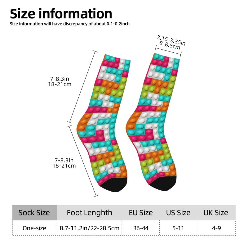 カスタムかわいいメンズカラフルなビルディングブロック柄ドレス - Dress Sock Men のレビューと価格