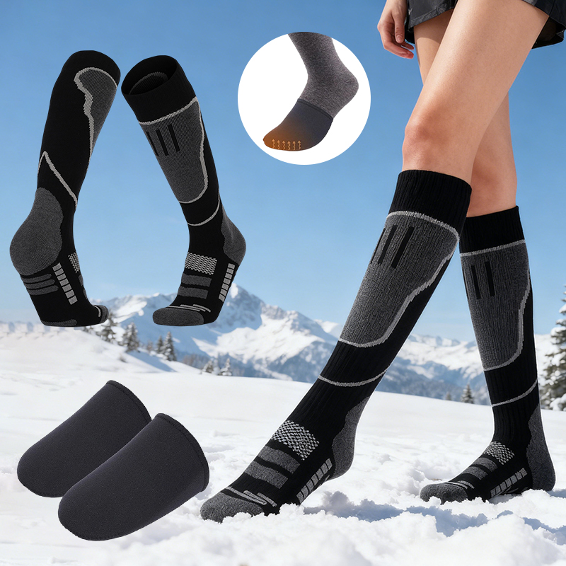 2 ペアのサーマルスキーソックスとネオプレンフットカバー男性 - Thermal Sock Winter のレビューと価格
