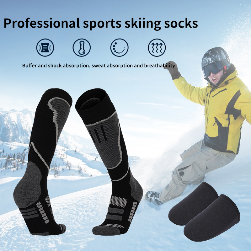 2 ペアのサーマルスキーソックスとネオプレンフットカバー男性 - Thermal Sock Winter のレビューと価格