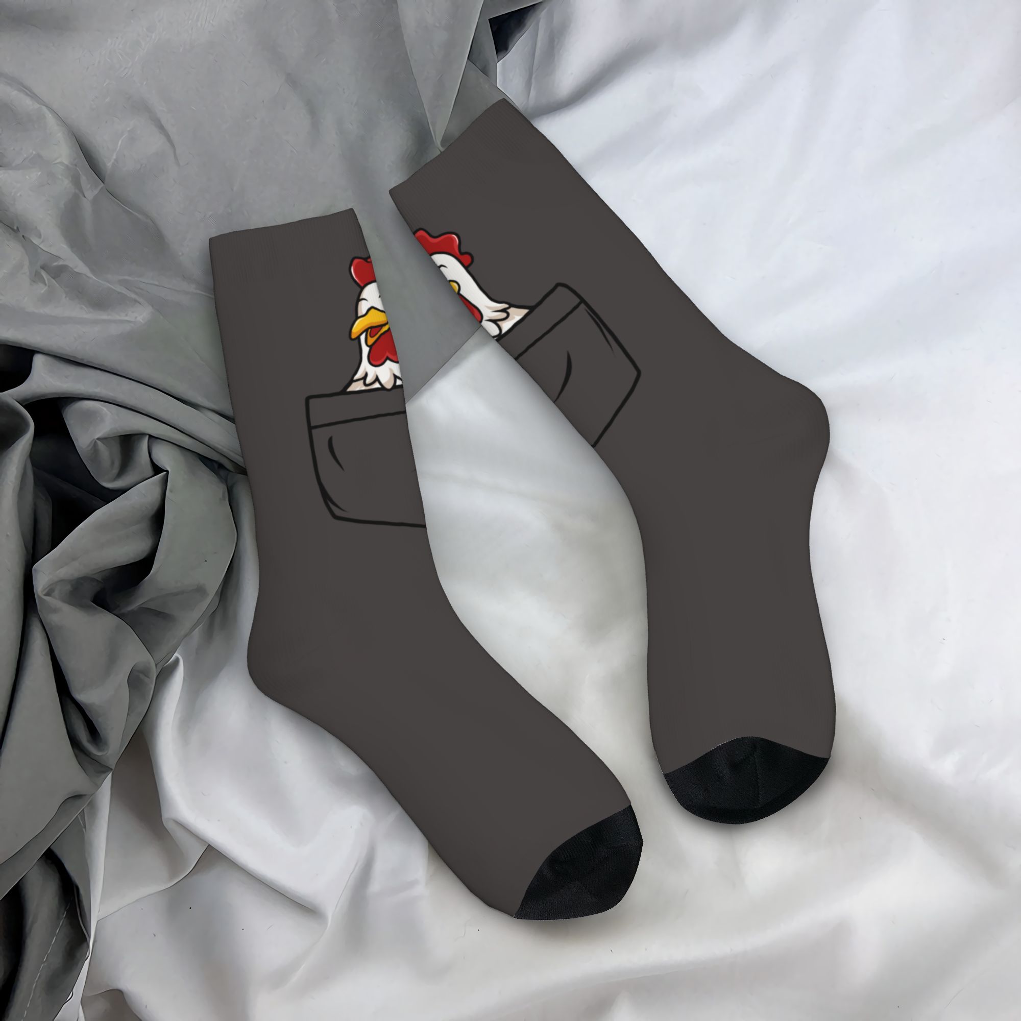 カスタムポケットアニマルルースター メンズ レディース クル - Dress Sock Men のレビューと価格