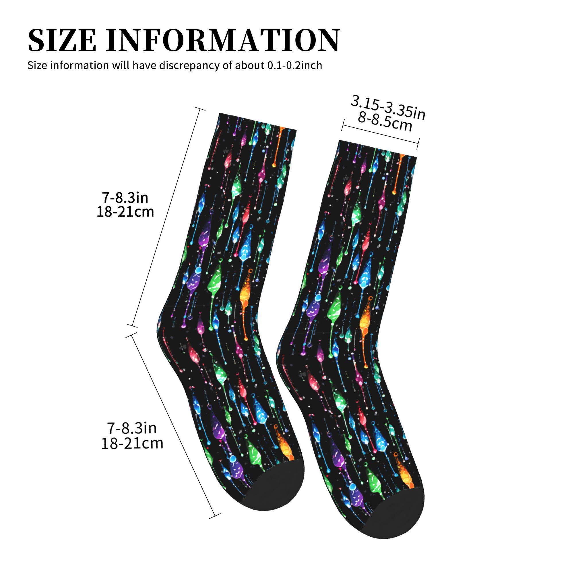ドリッピングレインボー液体パターンドレスソックスメンズレディ - Dress Sock Men のレビューと価格