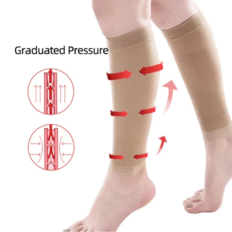足首まで届く、20～30mmHgの段階的圧迫力を持つ医療用カ - Compression Sleeve Calf のレビューと価格