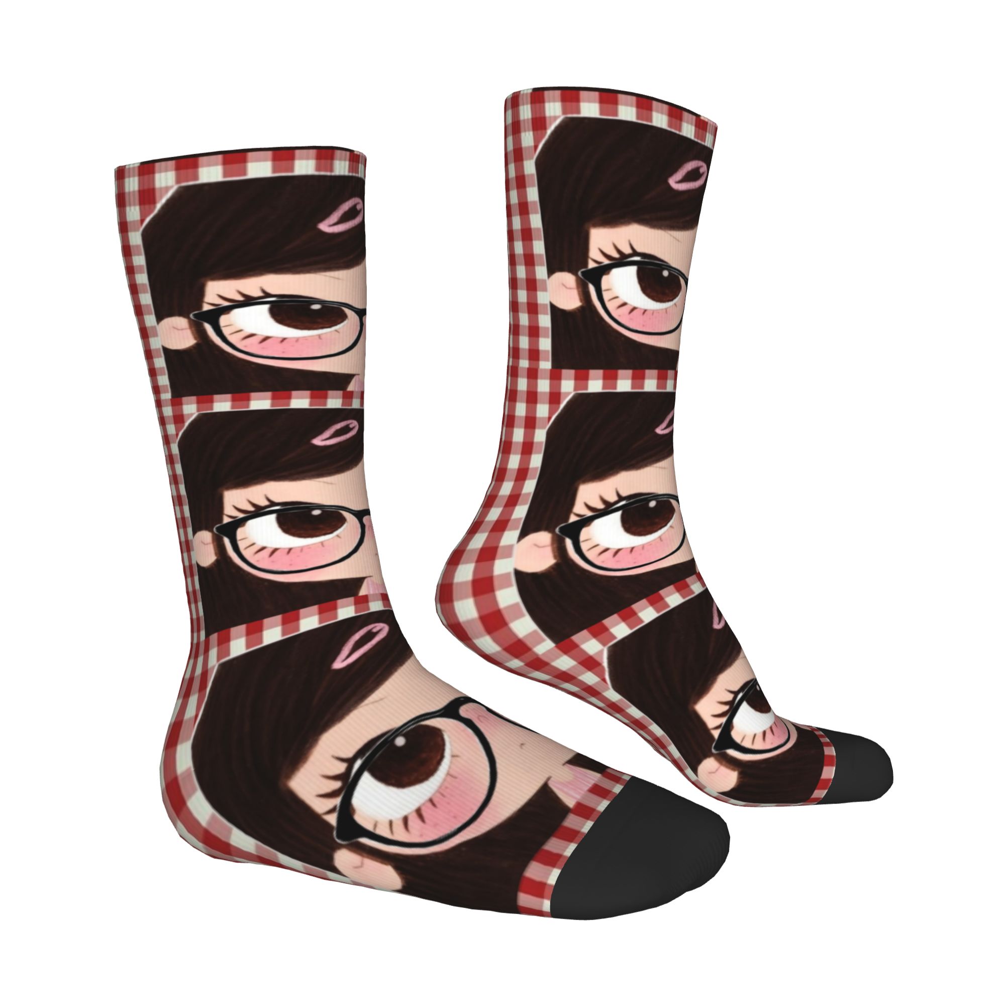 カスタムビッグアイズガールコミック柄ドレスソックス メンズ  - Dress Sock Men のレビューと価格